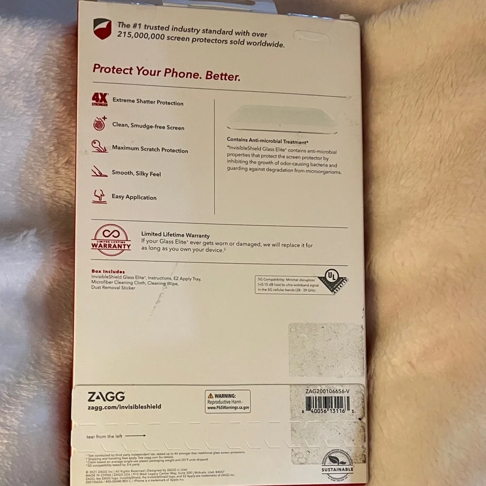 Invisible Shield Glass Elite+ Screen Protector for iPhone 12 Pro Max - Black